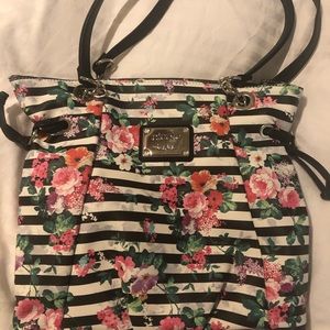 Nicole Miller floral striped purse